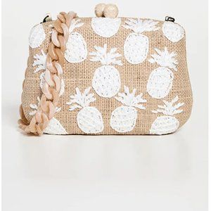 Serpui Marie Blair Woven RAFFIA Pineapple Bag